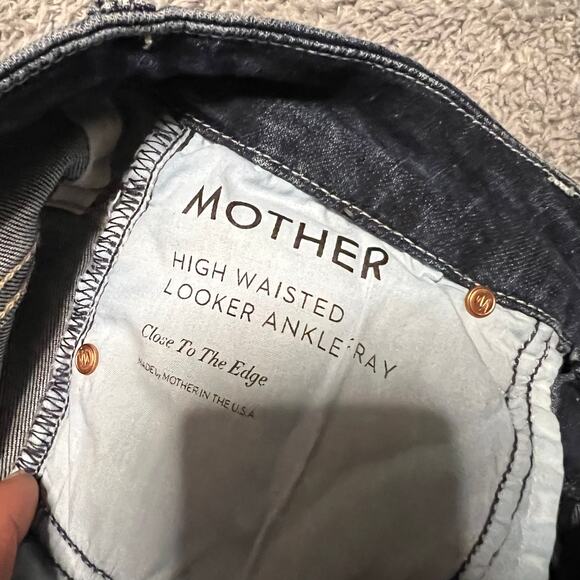 Mother Jeans Womens 24 High Waisted Looker Ankle Fray Denim Close to the Edge - Picture 6 of 13